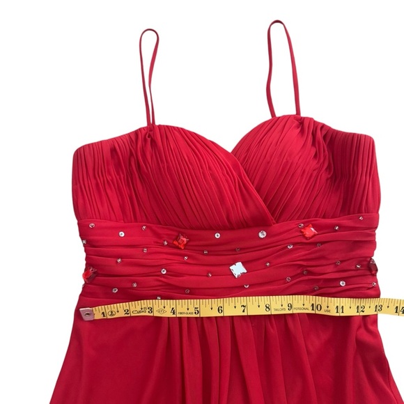 Princess Collection Red Rhinestone Dress size 4 with straps homecoming cocktail - Picture 10 of 11